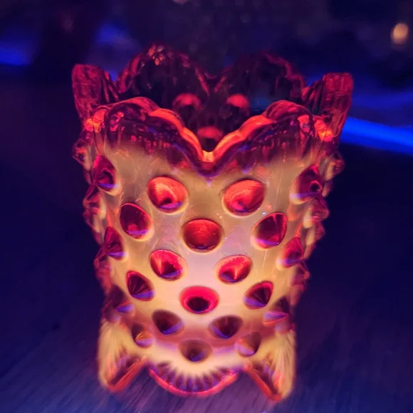 Fenton Amberina Hobnail Toothpick Holder - Picture 4 of 16